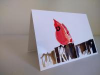 Cardinal 5x7 Blank Note/Greeting Cards from Original Watercolor Art, w/ Envelopes and Personalization