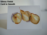 Three Pears 5x7 Blank Note/Greeting Cards from Original Color Pencil Drawing, with Envelopes by Painted Papyrus