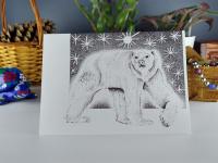 Polar Bear 5x7 Note/Blank Greeting Cards from Original Pen and Ink Drawing, w/ Envelopes