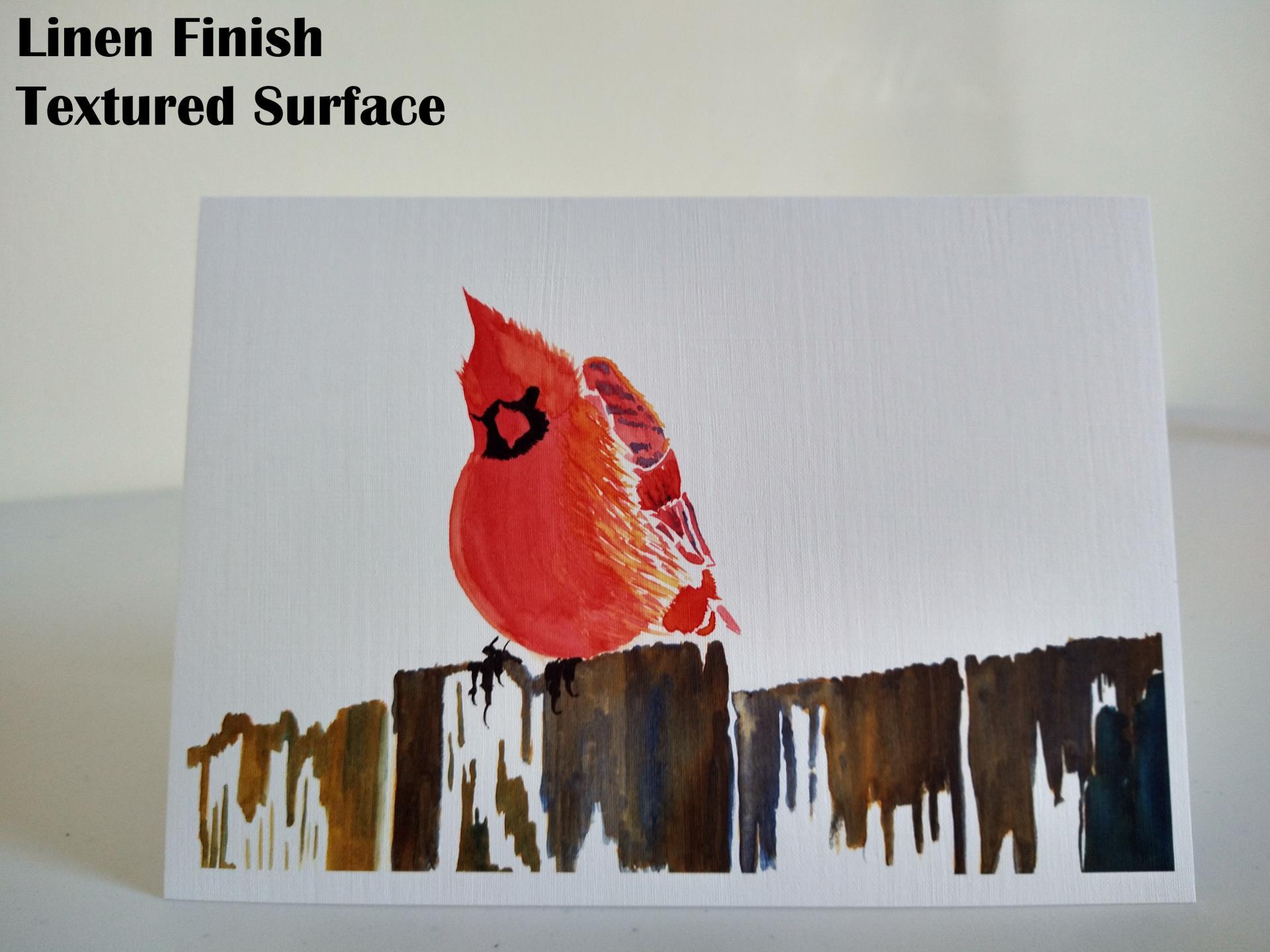 Cardinal 5x7 Blank Note/Greeting Cards from Original Watercolor Art, w/ Envelopes and Personalization