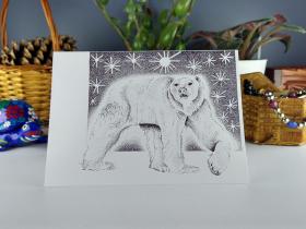 Polar Bear 5x7 Note/Blank Greeting Cards from Original Pen and Ink Drawing, w/ Envelopes